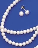 14K 4.5-5mm White F.w. Pearl Set, 18 7 and Earrings