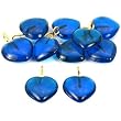 Blue Heart Glass Bead Pendants Beading 21mm Approx 10