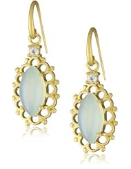Renata de Dalmas Blue Agate and White Topaz Drop Earrings