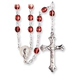 Red Crystal Beaded 17.5 January Birthstone Rosary
