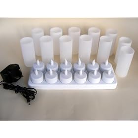 12 Led Flickering Rechargeable tea lights/candle lights