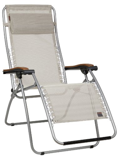 Lafuma RSX Mesh Recliner With Wood Arm, Seigle