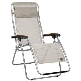 Lafuma RSX Mesh Recliner With Wood Arm, Seigle
