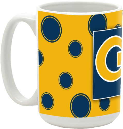 NCAA Georgia Tech 15-Ounce Polka Dots in University Colors Ceramic Mug