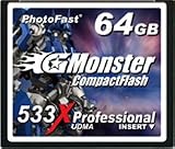PhotoFast G-Monster 533倍速 64GB コンパクトフラッシュカード読込80MB/s 書込40MB/s GM-533CF64MLの画像