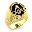Masonic Ring - Black Background - Swarovski Crystal - Sizes 8-13