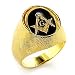 Masonic Ring - Black Background - Swarovski Crystal - Sizes 8-13