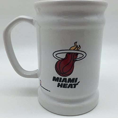 NBA Miami Heat Stein Style 15oz White Ceramic Coffee Mug - Rare &amp; Collectible