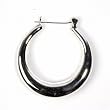 Sterling Silver Plain Hoop Earrings - Size: 39mm