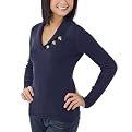 Mossimo Supply Co. Juniors Shawl Collar Cotton Pullover Sweater - Oxford Blue