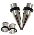 Pair of 00g gauge 10mm 316L Stainless Steel Ear Expanding Tapers with a Pair of 316L Stainless 00g gauge single flare Tunnels for stretching or maintaining ears to 00g.