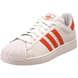 adidas Originals Men's Superstar 2  Fashion Sneaker,White/Collegiate Orange,10 D US