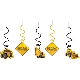 Construction Zone Dangling Cutout Party Decorations (5 ct)