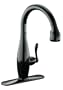 KOHLER K-692-7 Clairette Kitchen Sink Faucet, Black Black