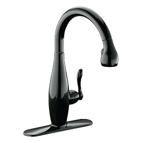 KOHLER K-692-7 Clairette Kitchen Sink Faucet, Black Black