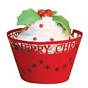 Paper Orchid Merry Christmas Cupcake Wrapper Red, Set of 12