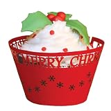 Paper Orchid Merry Christmas Cupcake Wrapper Red, Set of 12
