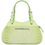 Roccobarocco Pistachio Logoed Leather Compact Satchel Bag