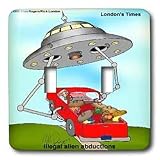 Londons Times Funny Aliens Cartoons - Illegal Abducted Aliens - Light Switch Covers - double toggle switch
