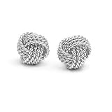 Bling Jewelry Sterling Silver Twist Wire Love Knot Stud Earrings