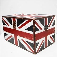 UNION JACK starke h�lzerne STORAGE UNIT Truhenkiste TRUNK. - Large Size