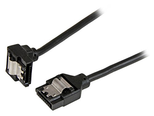 StarTech.com 18-Inch Round Latching Right Angle SATA Cable with Improved Air Flow (LSATARND18R1)