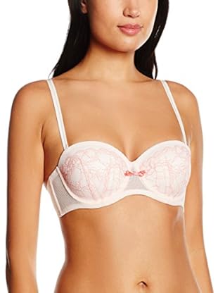 After Eden Sujetador Strapless Mesh & Lace (Fucsia / Coral)