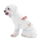 TENNIS PLAYERS HAVE FUZZY BALLS! Hooded (Hoody) T-Shirt with pocket for your Dog or Cat Large White