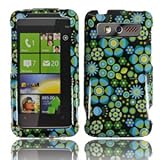 For Verizon HTC Trophy 6985 Accessory - Neon Flower Design Hard Protective  ....
