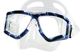 New Tilos Double Lens Panoramic View Scuba Diving & Snorkeling Mask (Blue Thunder Camo)