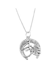 Sterling Silver One Sided Good Luck Items Necklace