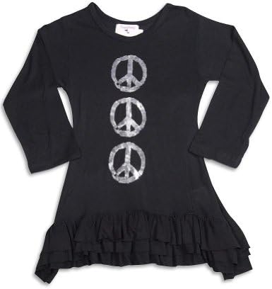 Purple Orchid - Toddler Girls Long Sleeve Tunic Top, Black 29600-4T