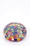 41VcwKNTVqL. SL160  Hand Glass Art Multicolored Many Millefiore Paperweight PW 6046