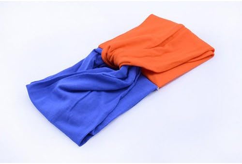 Kunyuhengxin-Women Turban Twist Headband Head Wrap Soft Hair Band Twisted Knotted Knot(blue+orange)