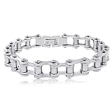 Mens Stainless Steel Textured Links Bracelet 8.5