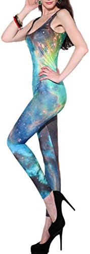 HYBamnbo Womens Slim Fit Galaxy Leotards Bodysuit Jumpsuits Rompers One-piece