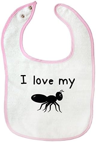 Cutie Pie Clothing Baby-Girls I Love My Ant Infant Bib One Size White/Pink
