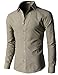 H2H Mens Oxford Cotton Slim Fit Dress Button-down Shirts Long Sleeve