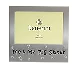 Me & My Big Sister - Photo Frame - Photo Size 5 x 3.5 Inches - Brushed Aluminum Satin Silver Color
