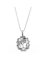 Sterling Silver One Sided Filigree Fancy Sweet 16 Necklace