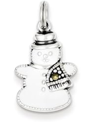 Sterling Silver Enameled Snowman Charm