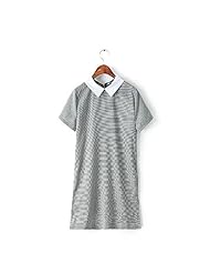 Short Sleeves Houndstooth Print  Dress