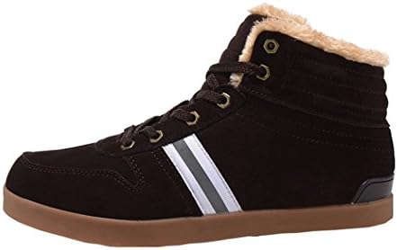 DOOZOO Fashion Cold Weather Leisure Warm Sports Collar Add Wool Shoes(8 D(M) US, Coffee)