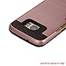 Galaxy S7 Edge Case, Arae Samsung Galaxy S7 Edge [Card-slot] Hybrid Dual Layer Wallet Case, [Brushed Metal Texture] Back with Shock Absorbing TPU Inner Layer for Samsung Galaxy S7 Edge (Rosegold)