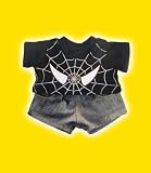Black Spiderman T-shirt w/Black Jeans outfit fits 12 Snuggl'ems, 8 - 10 Stuffed Animal kits & most Webkinz & Shining Star animals