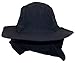 JFH GROUP Mens Womens Unisex Packable Wide Brim Summer Hat w/Neck Flap (F006 Black)