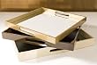 Modern Champage, Brown, Taupe Lacquer Mirrored Trays- Set of three