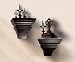 Pair of Wall Sconces w Beveled Edges & Espresso Fi