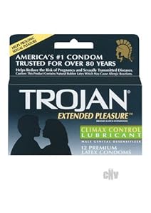 Trojan Condom Pleasures Extended Climax Control Pleasure Lubricated 12 Pc - 2 Packs