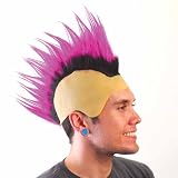 Spiked Mohawk Wig (Purple and Black)